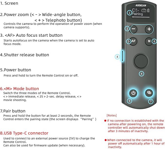 for Canon Rechargeable Wireless Shutter Release, Camera Remote Control - Image 8