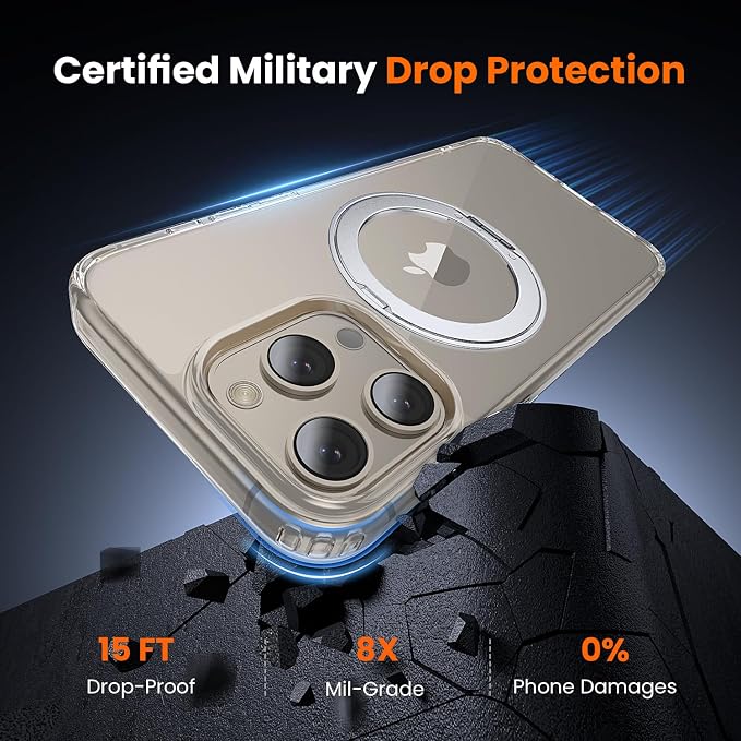toushion 3 in 1 for iPhone 15 Pro Case Stand |Build in Kickstand, Screen - Image 3