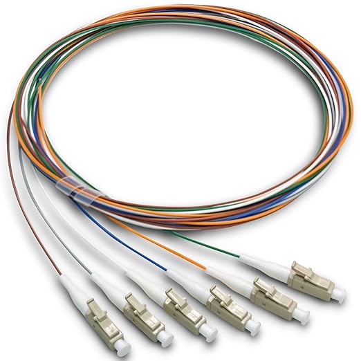 6 Strand Multimode OM3 50/125 LC-UPC Fiber Pigtail, 1.5 Meters LC-OM3 Fiber by Bangun