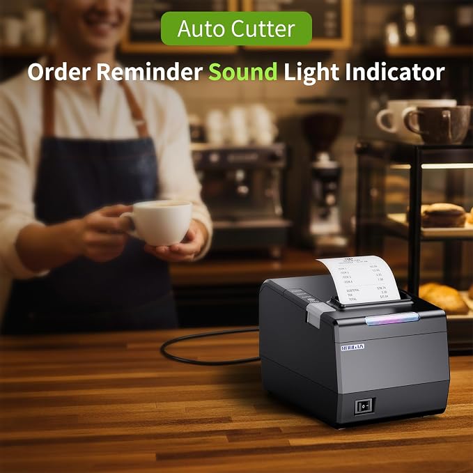 Rongta POS Printer, 80mm Thermal Receipt Printer, Restaurant Kitchen Printer - Image 3