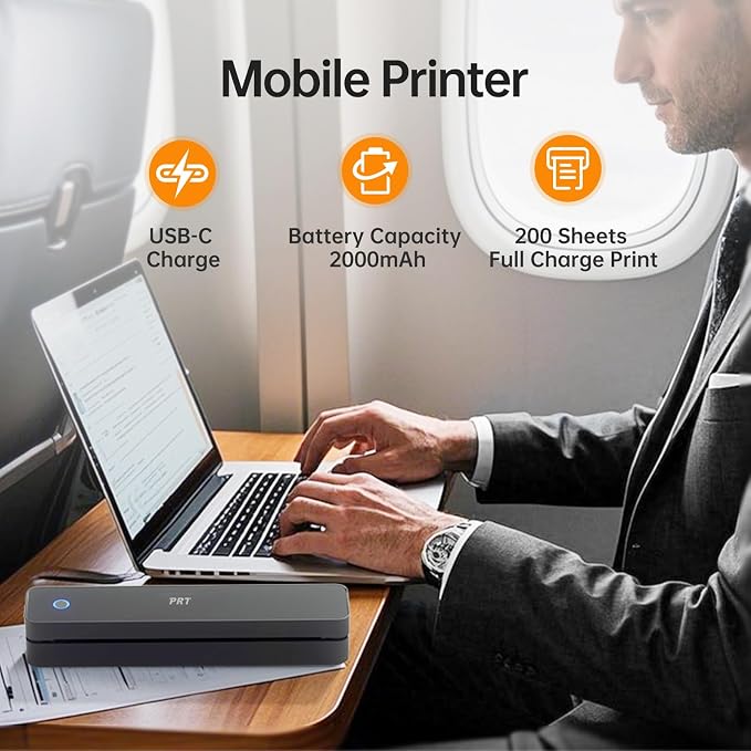 PRT Portable Printer Wireless for Travel, Thermal Inkless Printer for Home Use - Image 3