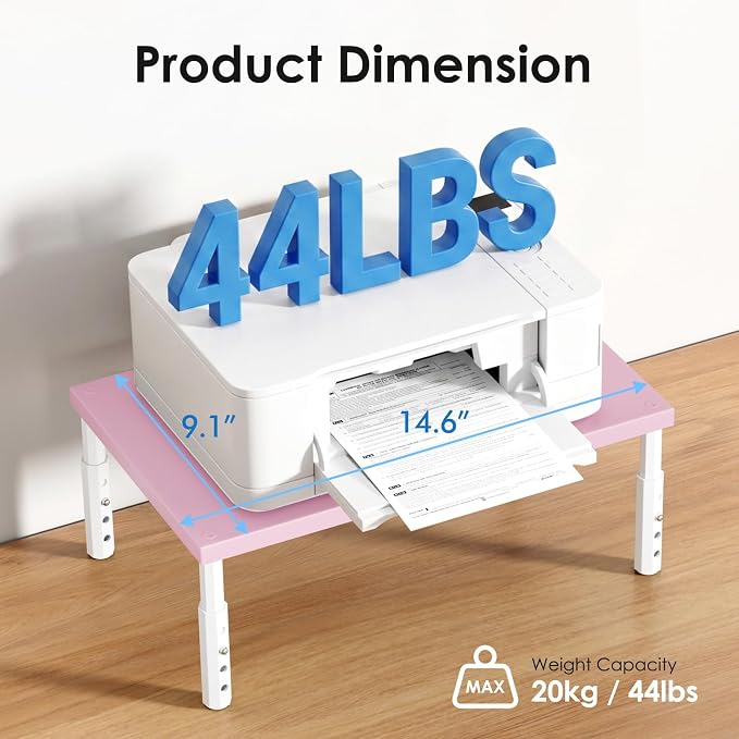 ECOLOVI 4-Height Adjustable Wood Computer Monitor Stand Riser, Desktop PC - Image 5