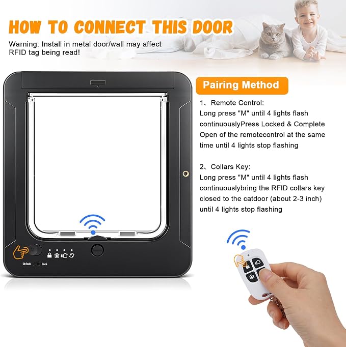 Smart Cat Door for Interior & Exterior, RFID Cat Pet Door - Image 6