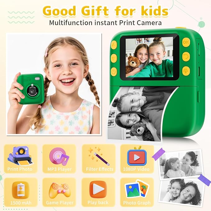 Instant Print Camera for Kids, Christmas Birthday Gifts for Girls Boys - Image 2