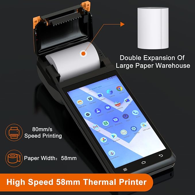 symcode POS PDA Thermal Receipt Printer, 1D 2D Barcode Scanner Handheld PDA - Image 3