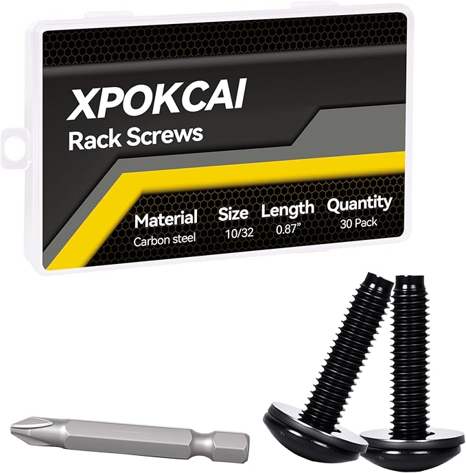 30-Pack Rack Screws 10/32 with Nylon Washers by Unknown