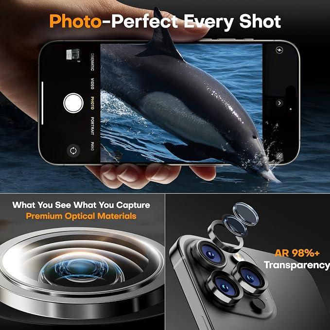 for iPhone 16 Pro/iPhone 16 Pro Max Camera Lens Protector, Tempered Glass - Image 5