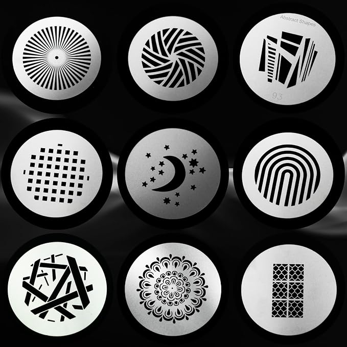 18Pcs Round Gobos Kit for Optical Snoot, 66mm/2.6in Metal Plate Patterns for - Image 3