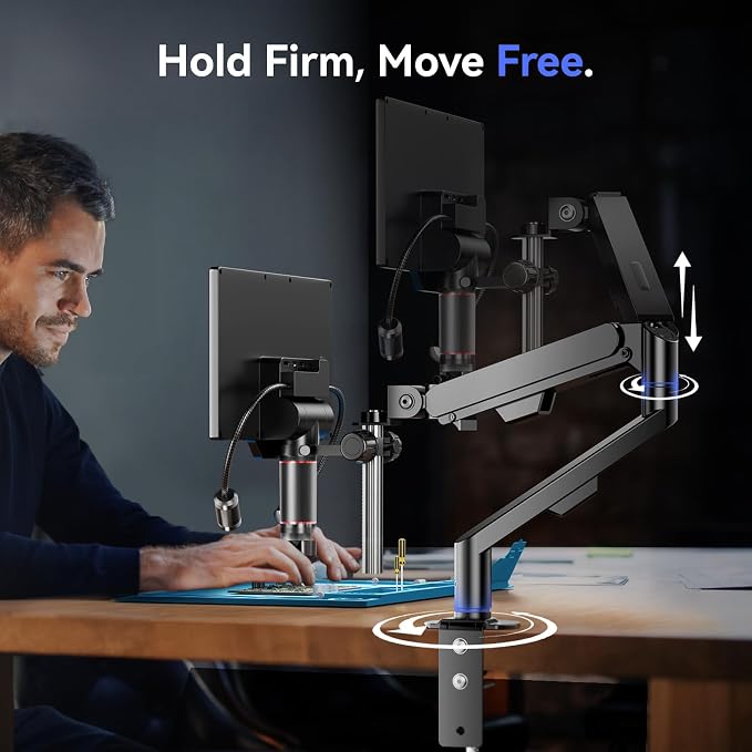 TOMLOV 3D Digital Microscope for Soldering: Magnetic Dual Lens Micro Scope - Image 7