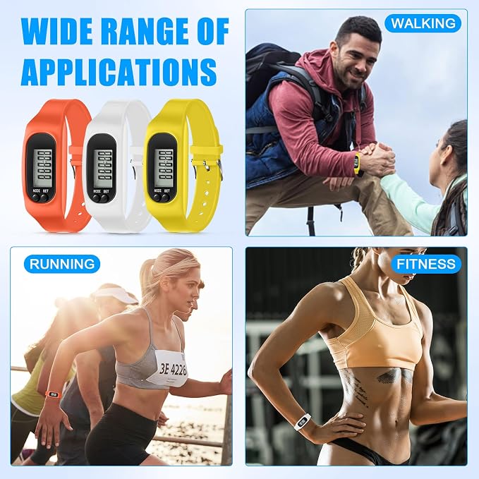 Silicone Fitness Tracker Watch 3 Pcs Walking Running Pedometer Calorie Burning - Image 6