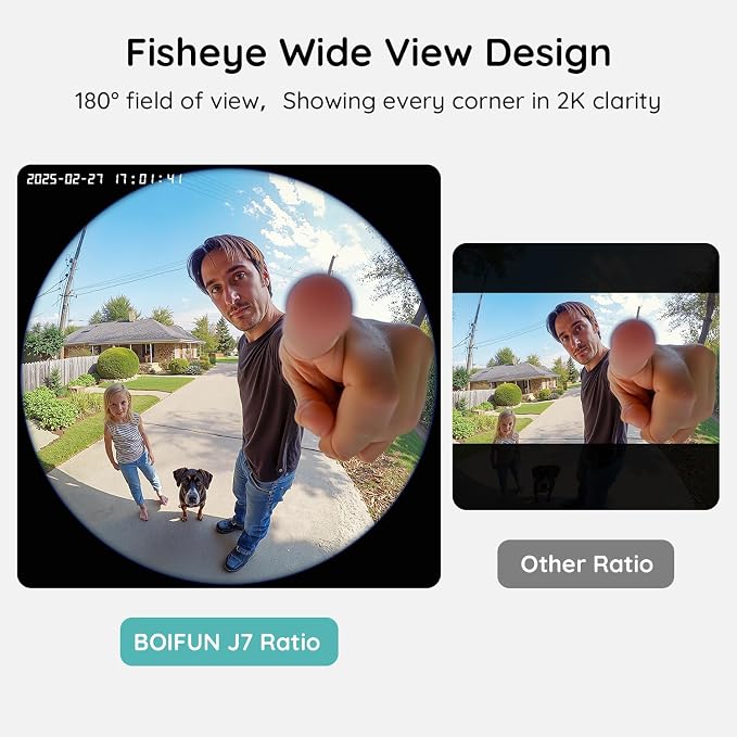 BOIFUN Video Doorbell Camera Wireless, 180° Wide View, 2K HD, No Subscription - Image 2