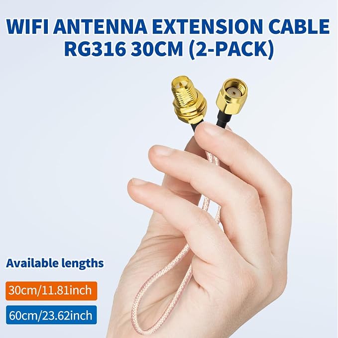 Bingfu WiFi Antenna Extension Cable RP-SMA Male to RP-SMA Female Bulkhead Mount - Image 5