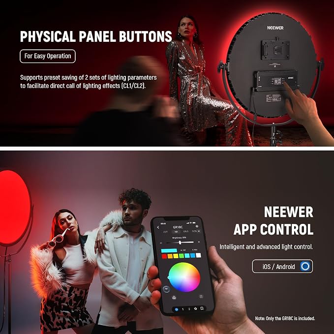 NEEWER 18" RGB LED Round Panel Video Light - Image 5