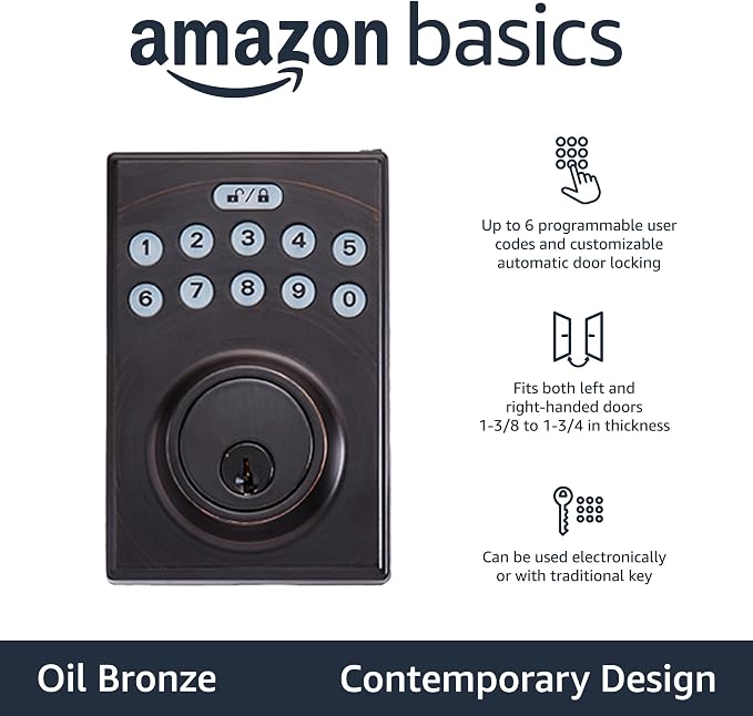 Amazon Basics Electronic Keypad Deadbolt Door Lock - Image 2