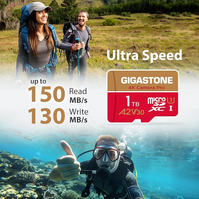 【5-Years Data Recovery】 GIGASTONE 1TB Micro SD Card 4-Pack, 4K Camera Pro - Image 2