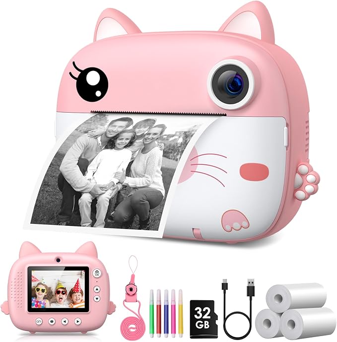 Kids Camera Instant Print, 3.0" HD Screen Kids Instant Cameras, Christmas by GREENKINDERKidsCamera