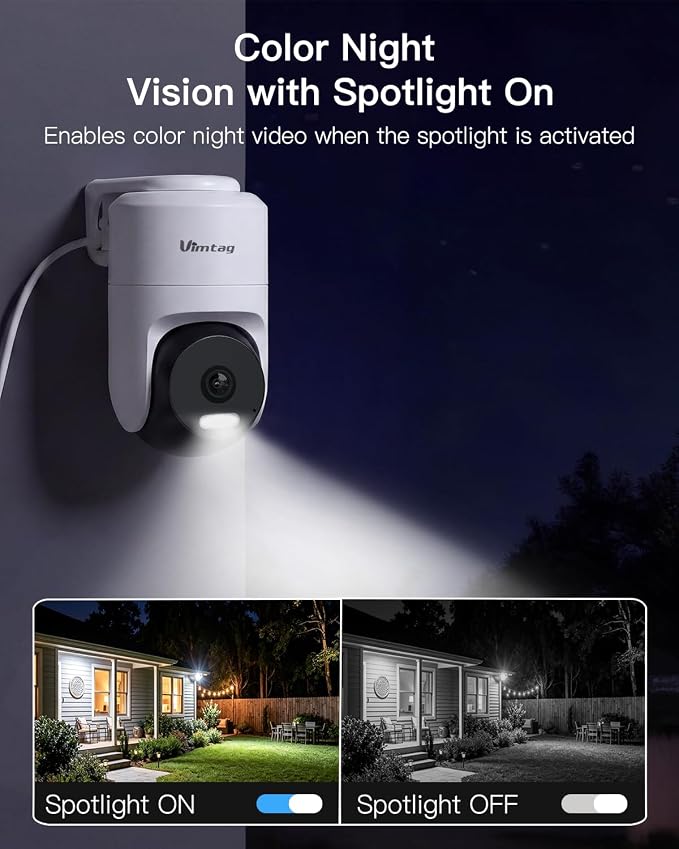 VIMTAG Pan/Tilt Outdoor Security Camera, 2.5K 4MP WiFi Home CCTV Camera - Image 5
