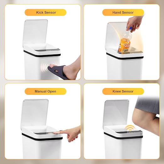 4 Gallon Bathroom Smart Touchless Trash Can - Image 6