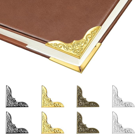 100pcs Metal Book Corner Protectors, 4 Assorted Colors Photo Corners Protector by CooBigo