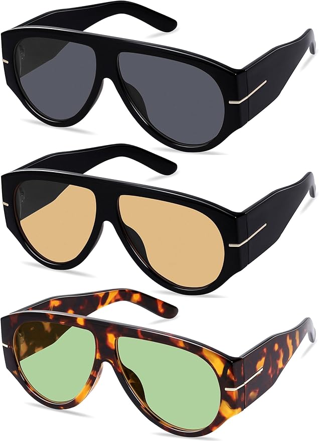 Oversized Retro Aviator Sunglasses by ymrfw