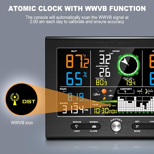 Urageuxy Wireless Weather Station Indoor Outdoor, Home Weather Stations - Image 2