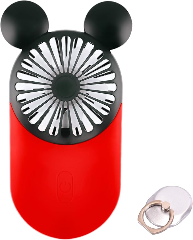 Cute Handheld Mini USB Fan, Rechargeable Portable Fan, 3 Adjustable Speeds and by DecoLife