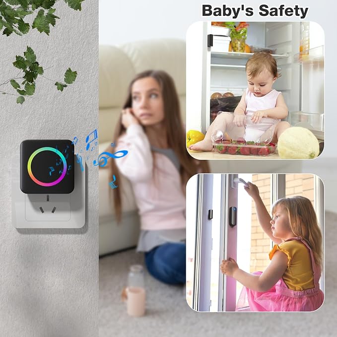 Door Chime, Satisure Wireless Door Sensor Chime When Door Opens, Door Alarms - Image 5