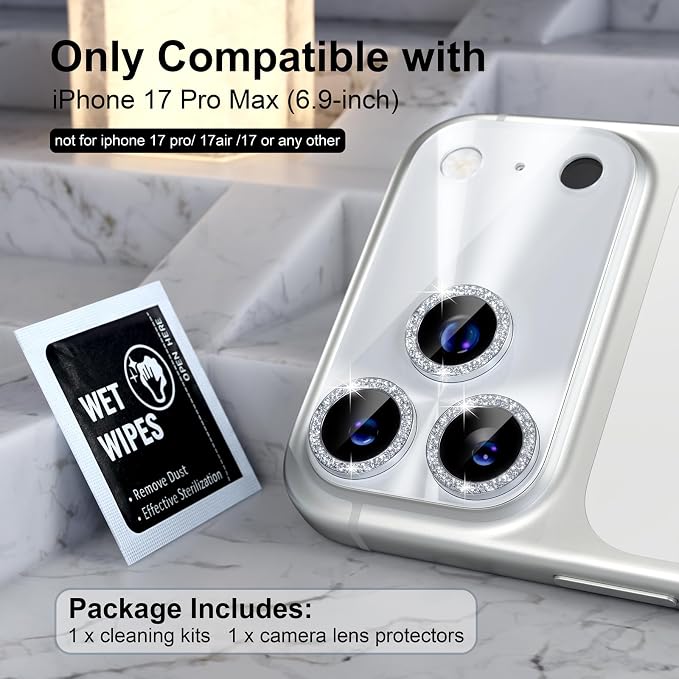 Choiche Compatible for iPhone 17 Pro Max Camera Lens Protector, Bling Camera - Image 2
