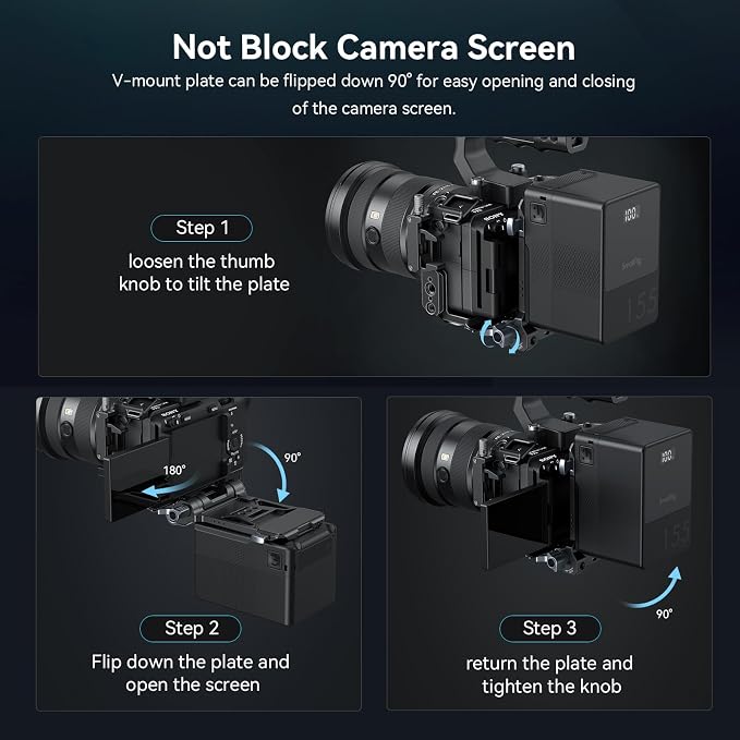SmallRig Foldable V Mount Battery Plate, All-in One Mounting Solution - Image 5