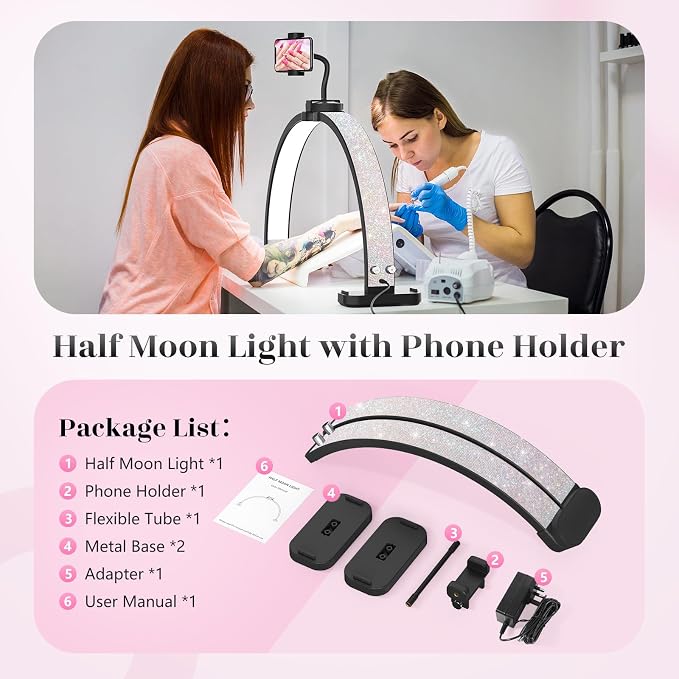 Half Moon Manicure Table Light: 31-inch Half Moon Light - Image 8