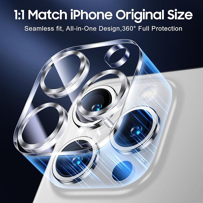 UniqueMe Compatible for 3 Pack iPhone 15 Pro/iPhone 15 Pro Max Camera Lens - Image 6