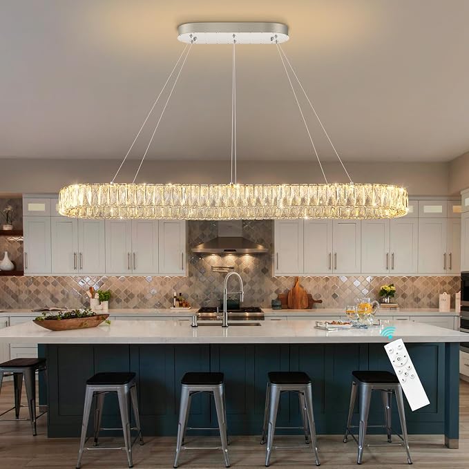 HAIXIANG Modern Crystal Chandelier Dimmable LED Long Chandeliers - Image 6