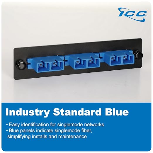 ICC SC-SC Fiber Optic Adapter Panel, LGX Compatible, 6 Fibers, Singlemode - Image 4
