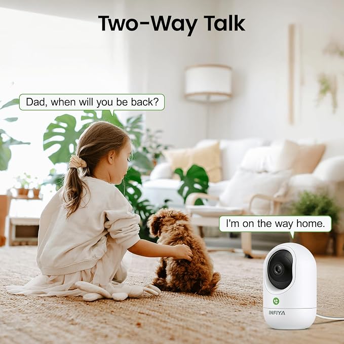 INFIYA 2K Indoor Camera-One-Touch Call Baby/Elderly Monitor Pet Camera 360° PTZ - Image 5