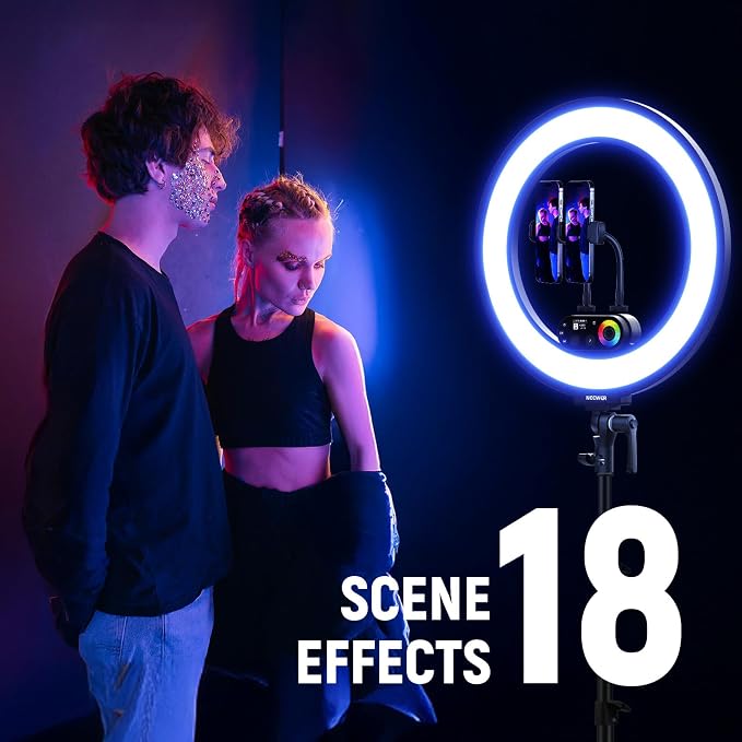 NEEWER RL45C 18" Edge Lit 45W RGB LED Ring Light - Image 9