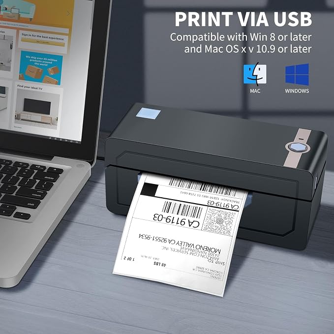 JADENS Bluetooth Thermal Shipping Label Printer – Wireless 4x6 Shipping Label - Image 3