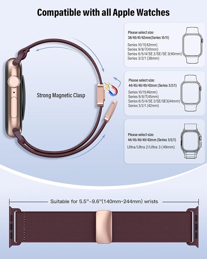 Stretchy Band Compatible with Apple Watch Bands 40mm 38mm 41mm 42mm 44mm 45mm - Image 2