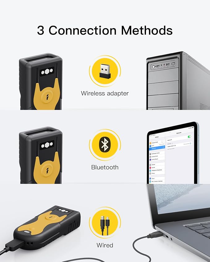 Inateck 2D Bluetooth Scanner, Mini and Portable, Support Barcodes on Screen - Image 6