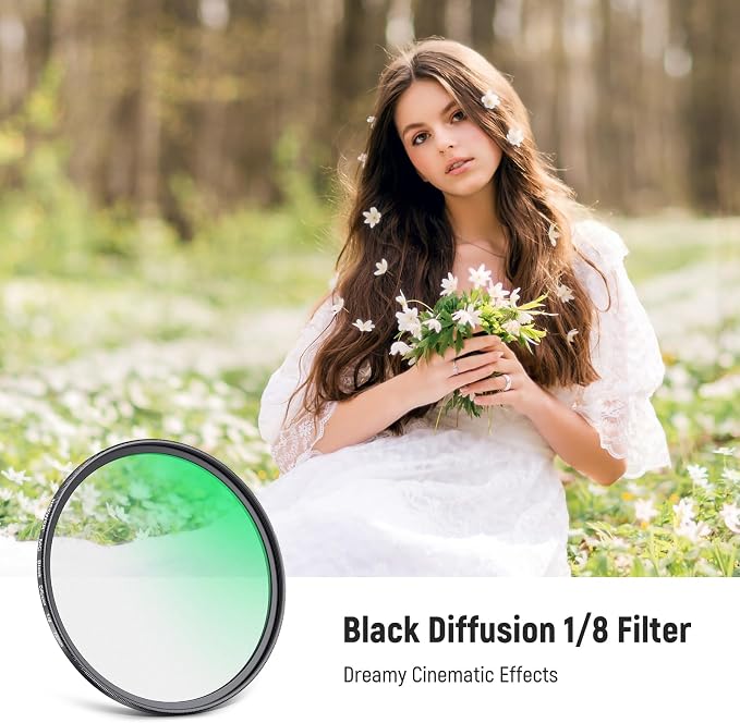 NEEWER 72mm Black Diffusion 1/8 Filter - Image 2