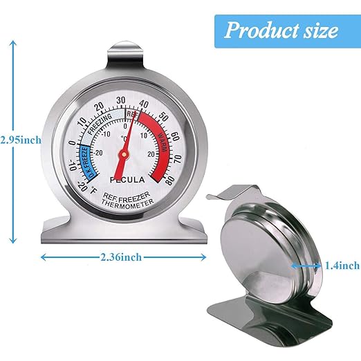 4PACK Refrigerator Thermometer -30-30 deg C/-20-80 deg F, Classic Fridge - Image 3