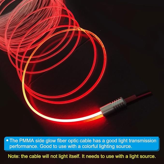 PATIKIL 3mm 1m PMMA Side Glow Fiber Optic Cable Kit, - Image 5