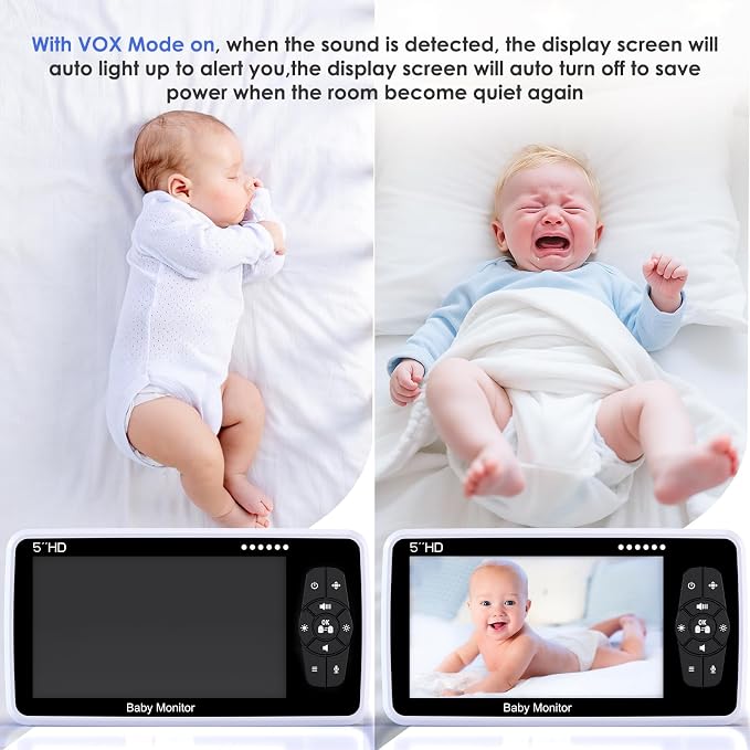 Baby Monitor with Camera and Audio, 4000mAh Long Battery Life, Pan-Tilt-Zoom - Image 3