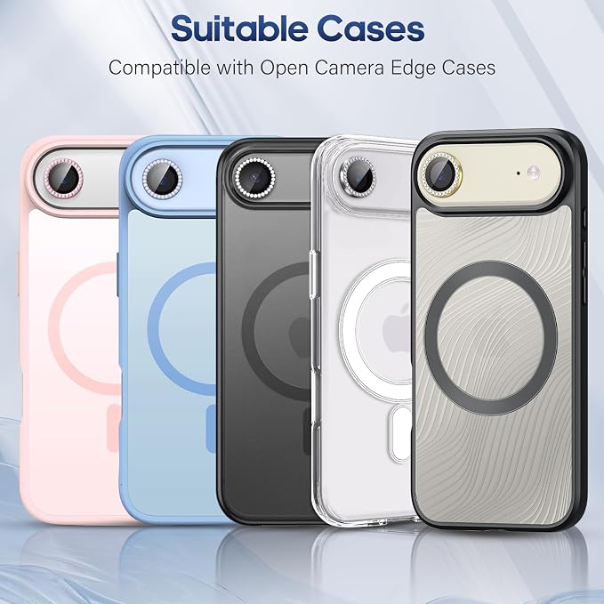 for iPhone 17 Air Camera Lens Protector Bling, Individual Diamond Metal Ring - Image 6