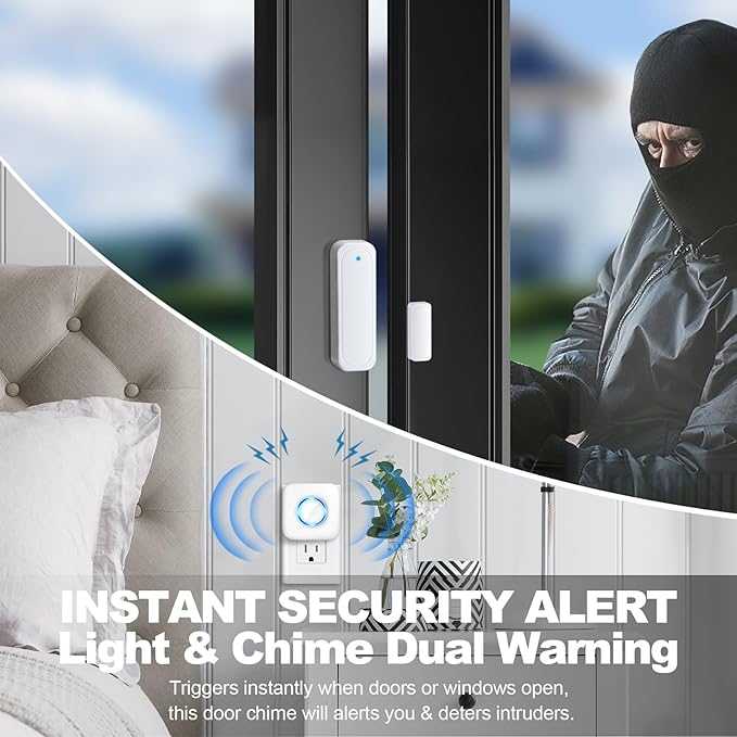 Door Chime, Satisure Wireless Door Open Contact Sensor Alarm Chime, Door Ringer - Image 4