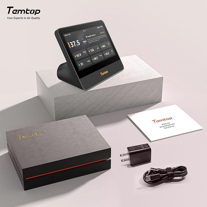 Temtop WiFi Air Quality Monitor M100 2nd Gen, 7 Inch Touchscreen CO2 Detector & - Image 9