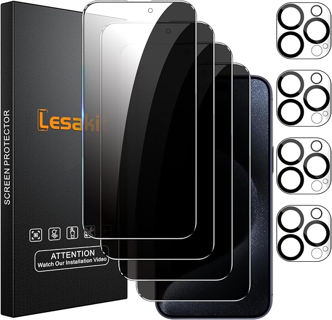 Lesakit 4+4 Pack Privacy Screen Protector by Lesakit