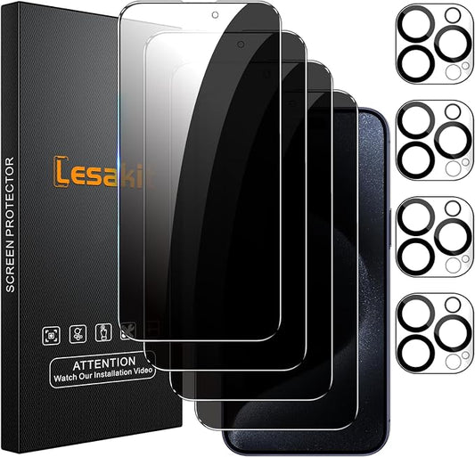 Lesakit 4+4 Pack Privacy Screen Protector by Lesakit