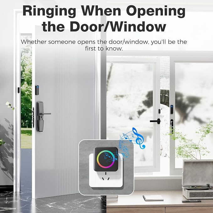 Door Chime, Satisure Wireless Door Sensor Chime When Door Opens, Door Alarms - Image 3