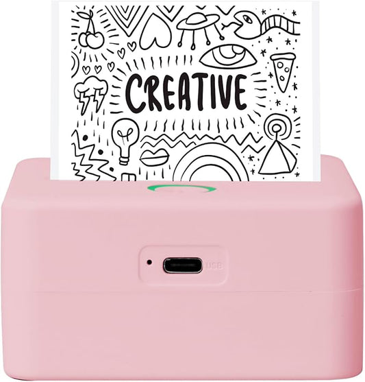 Mini Portable Thermal Printer, 200 Dpi Monochrome Label, Receipt and Image by Core+Innovations