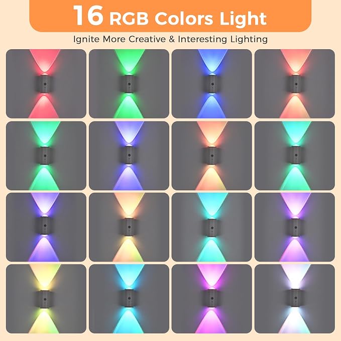 Motion Sensor Wall Light with Remote Control, 16 Colors Brightness Adjustable - Image 5